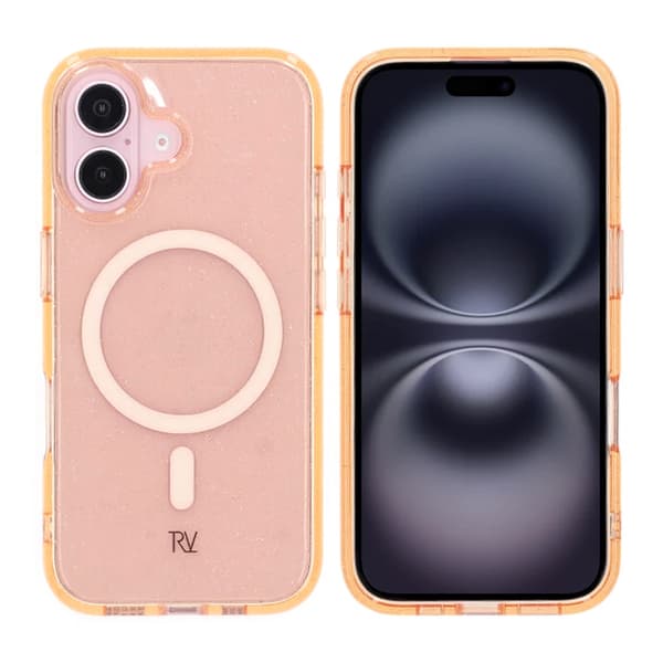 iPhone 16 Rvelon TPU Mobile Case with MagSafe - Glitter Gold