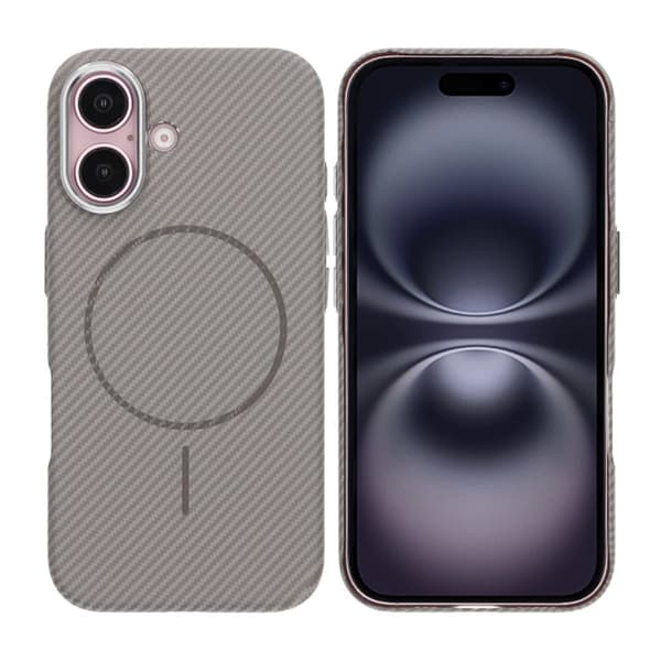 iPhone 16 Mobile Case Carbon Patterned - Gray