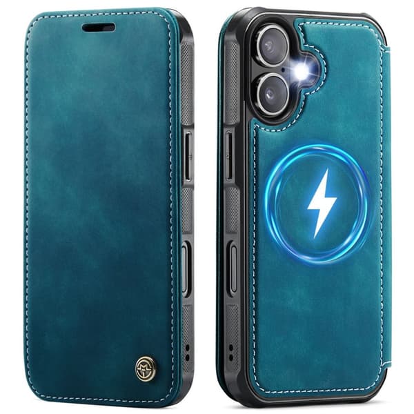 CASEME 053 iPhone 16 Wallet Cover MagSafe RFID blocking - Blue