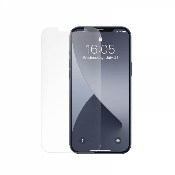 Baseus Skärmskydd Härdat Glas iPhone 12/12 Pro - 2-pack Svart