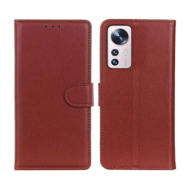 Xiaomi 12 Pro Plånboksfodral med Stativ - Brun