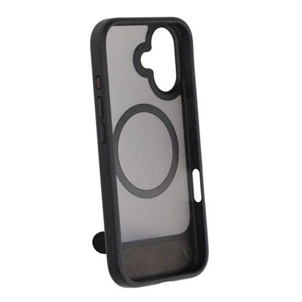 Black Feather Inclined Bracket Magnetic Case - iPhone 17 Black