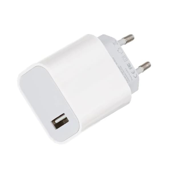 USB A to Lightning Cable + USB Charger 2.4A - White