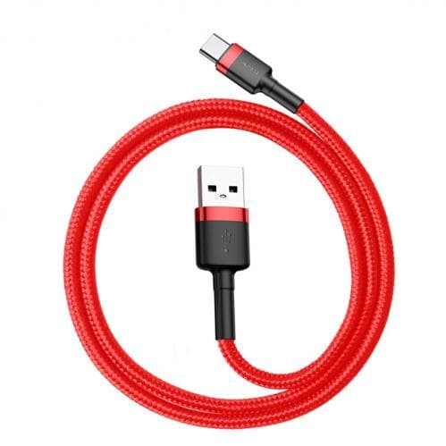 Baseus Cafule USB-C-kabel 3A 0,5 m - Röd Svart