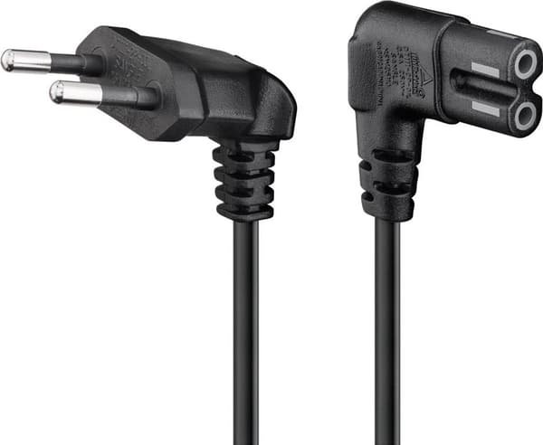 Goobay Connection Cable EU Plug, Angled - Black