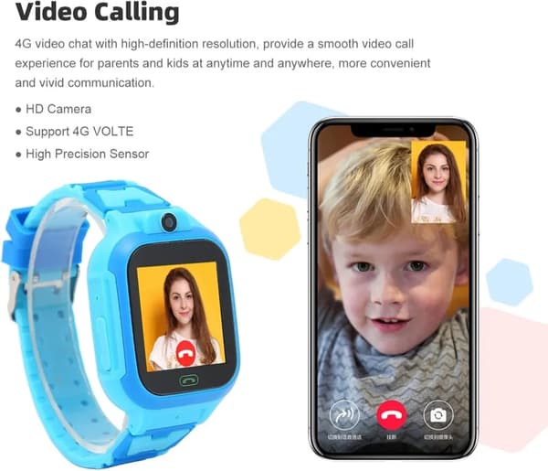 SiGN Smartwatch Kids 4G, WiFi, GPS - Blå Svart