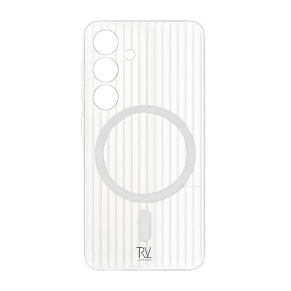 Samsung Galaxy S24 Mobile Case Corrugated with Magnet Rvelon - White