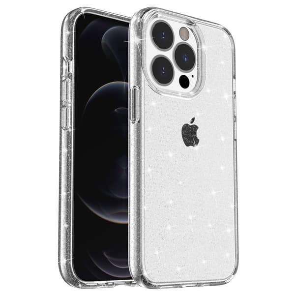 Sparkly iPhone 15 Pro Max case - White