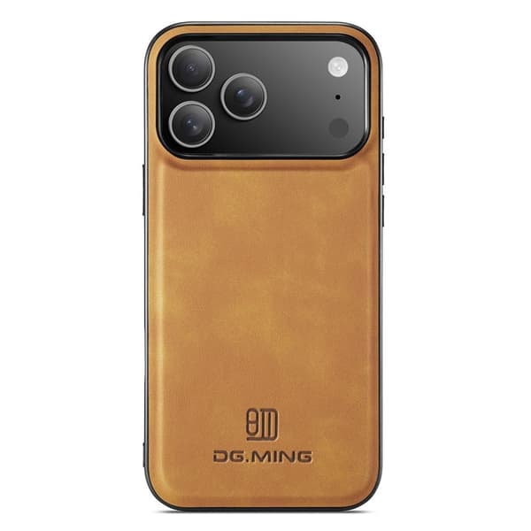 DG.MING iPhone 18 Pro/17 Pro PU-leather Case - Light Brown