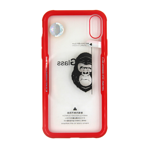 Skal Med Härdat Glas iPhone X/XS - Röd
