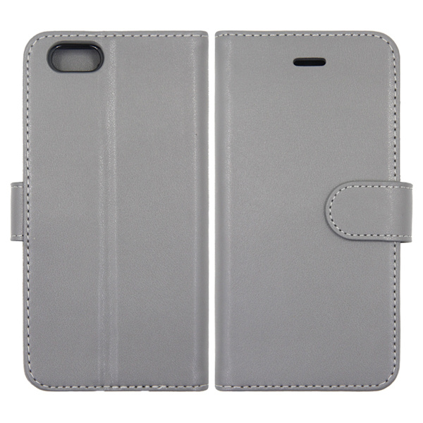 iPhone 6/6S Plånboksfodral Läder med Stativ - Grå