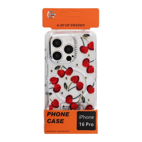 Mobile case Magsafe for iPhone 16 Pro - Transparent with cherry