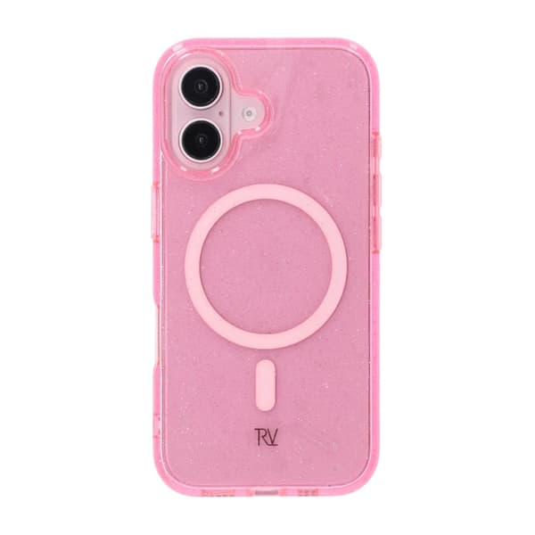 iPhone 16 Rvelon TPU Mobile Case with MagSafe - Glitter Pink