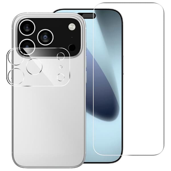 iPhone 18 Pro Tempered Glass Screen Protector + Lens Protector - Transparent