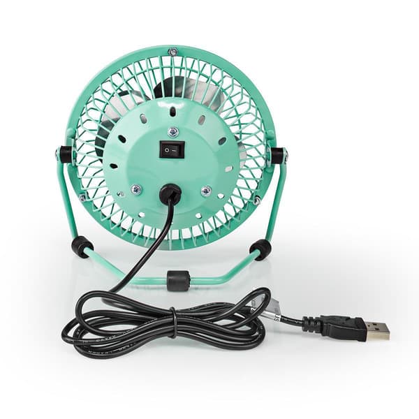 Nedis Minifläkt USB-driven 10 cm - Turkos Svart