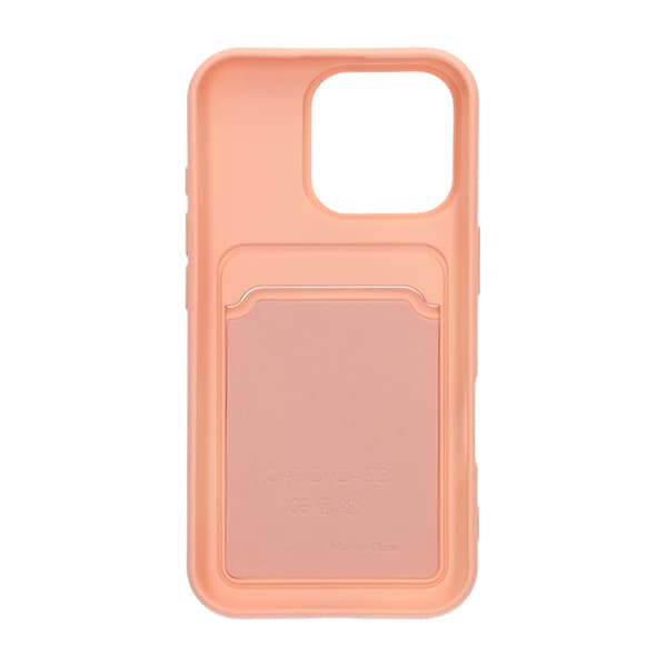 Mobile Case iPhone 16 Pro Max Silicone with Card Holder - Pink