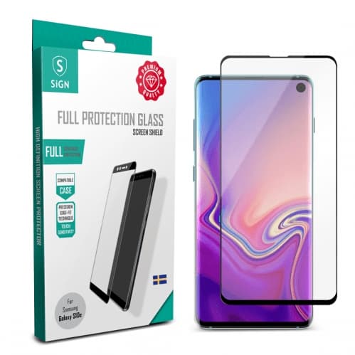 Exoglass Curved Frame Black Edge Skärmskydd för Samsung Galaxy S10e Svart