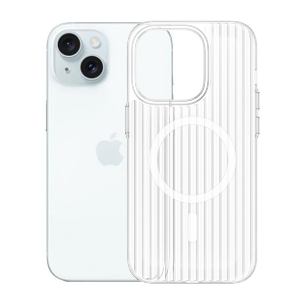 iPhone 15 Mobile Case Corrugated - Transparent