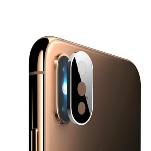 Metall Bumper och Linsskydd i Härdat Glas för iPhone XS Max -