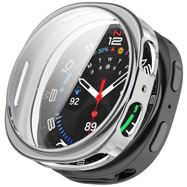 Samsung Galaxy Watch9 44mm TPU Watch Case with Screen Protector - Silver