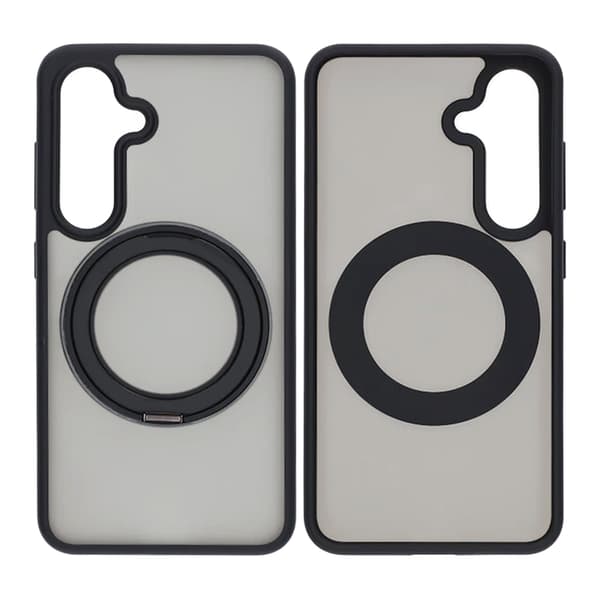 Matte case 360 rotating bracket Mobile Phone Case For Samsung S24 Black