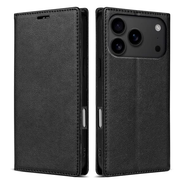 iPhone 18 Pro Max/17 Pro Max Wallet Cover with Stand - Black