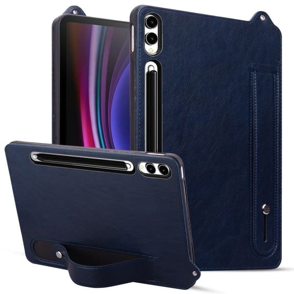 samsung galaxy tab s11 ultra case with hand strap & kickstand – blue