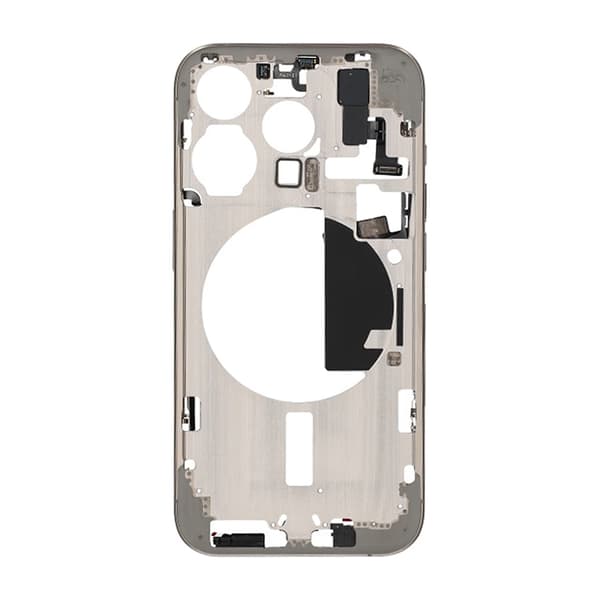 iPhone 15 Pro Back Cover Middle Frame Original Natural Titanium With Small Parts
