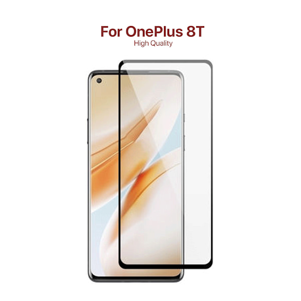 Skärmskydd OnePlus 8T 5G - 3D Härdat Glas Svart (miljö)