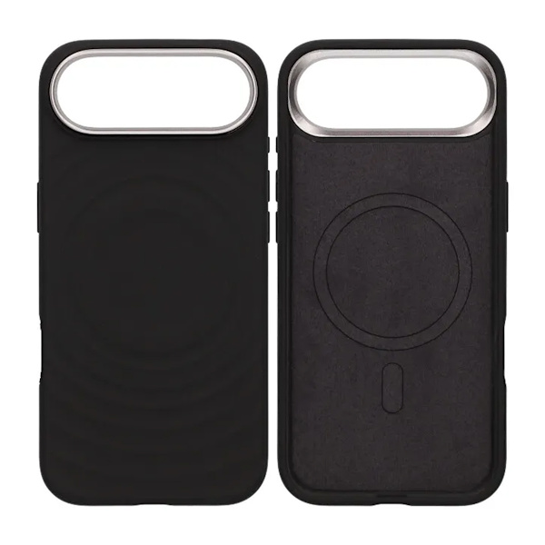 Cream wave liquid silicone Case For iPhone 17 Air Black