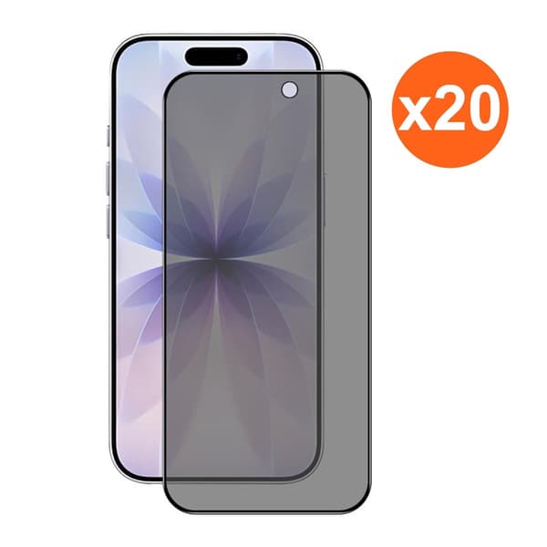Screen Protector for iPhone 16 Pro/17-Privacy Full Cover Tempered Glass RV no frame 20 pcs bulk