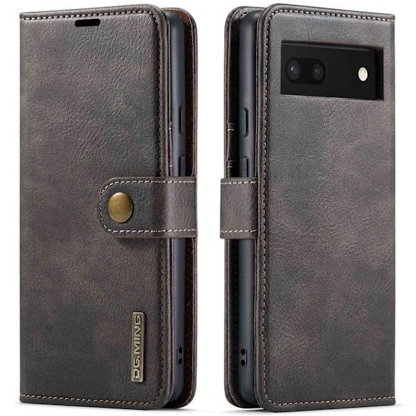 Protective DG.MING Google Pixel 6a wallet cover - Gray