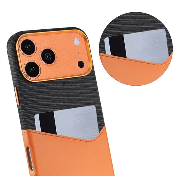 Magnetiskt Mobilskal med Läder Korthållare till iPhone 17 Pro Max och 18 Pro Max - Brun