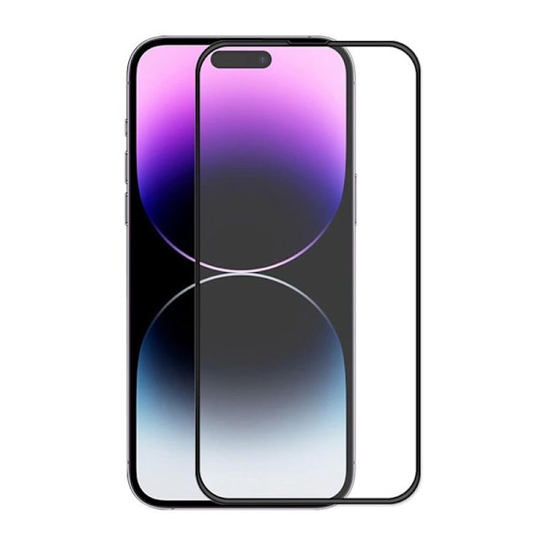 Skärmskydd iPhone 15 Pro Max - 3D Härdat Glas Svart