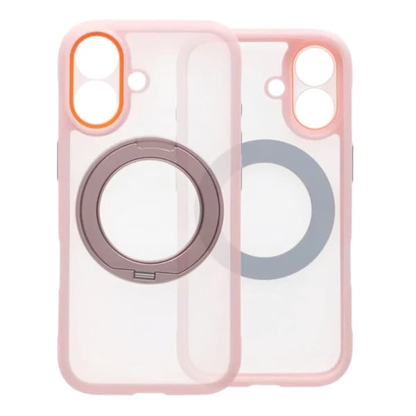 Clear Glow 360-degree Rotating MagSafe Stand Case For iPhone 17 Pink