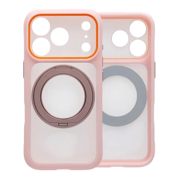 Skal med Roterbart MagSafe-Stativ för iPhone 17 Pro - Rosa