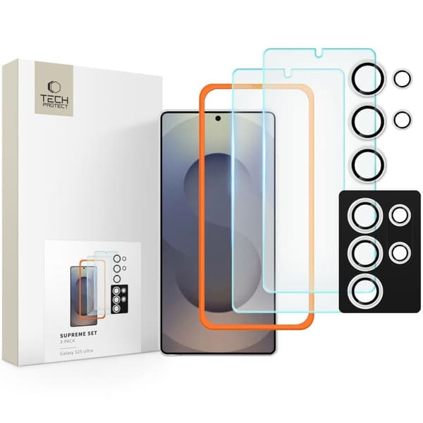 Tech-Protect Supreme Set 2x Screen & Lens Protector for Samsung Galaxy S25 Ultra