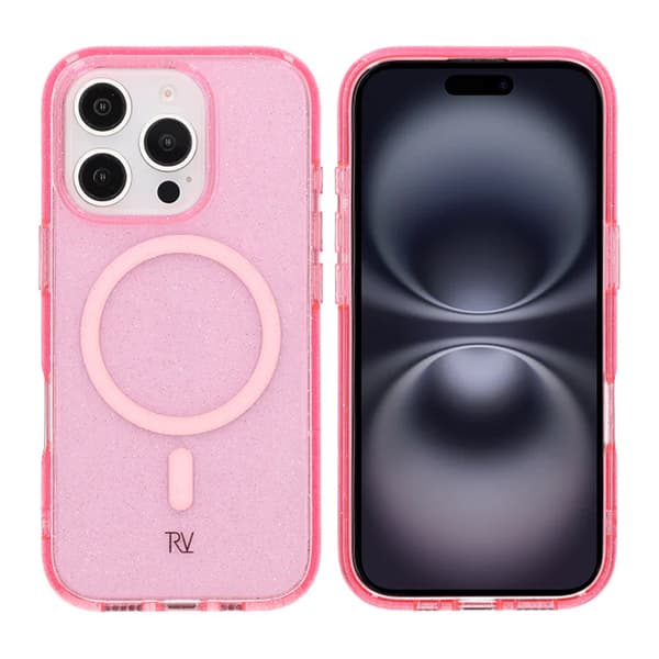 iPhone 16 Pro Rvelon TPU Mobile Case with MagSafe - Glitter Pink