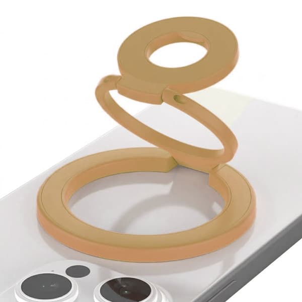 Foldable Double Magnetic Phone Ring Holder Burnt Orange