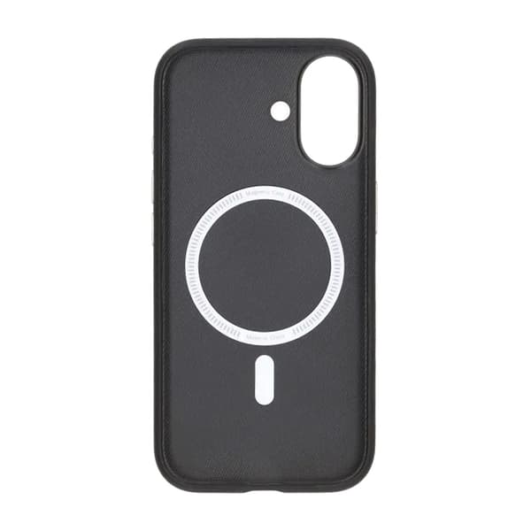 Mobile phone case faux leather with Magsafe for iPhone 17 - Black