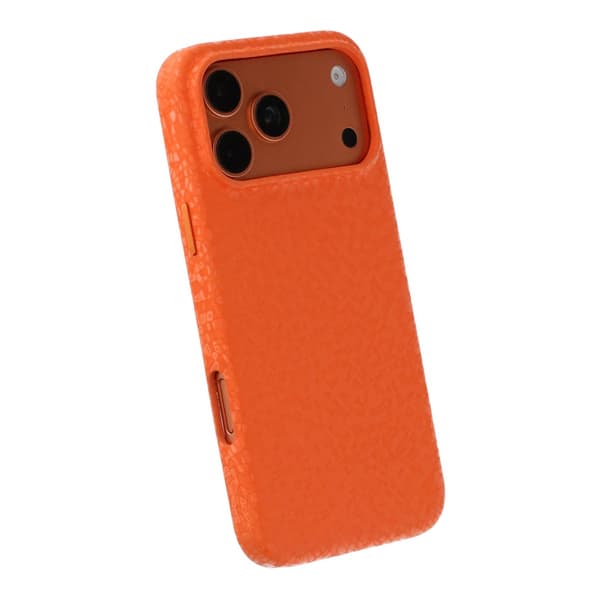 Crystal Grain Full Wrap Magnetic PU Leather Case For iPhone 17 Pro Max/18 Pro Max Orange