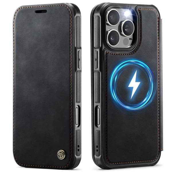 CASEME 053 iPhone 12 Pro Max Wallet Cover MagSafe RFID blocking - Black