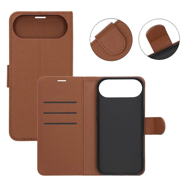Wallet Case with Stand for iPhone 17 Air - Brown
