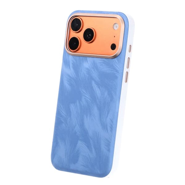 Mobilskal med plumartad textur för iPhone 17 Pro Max och iPhone 18 Pro Max - Blå