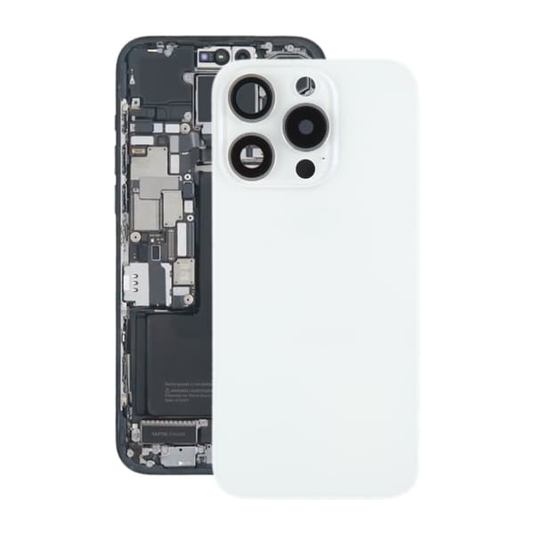 iPhone 15 Pro Back Glass with Magnet and Camera Lens - White Titanium