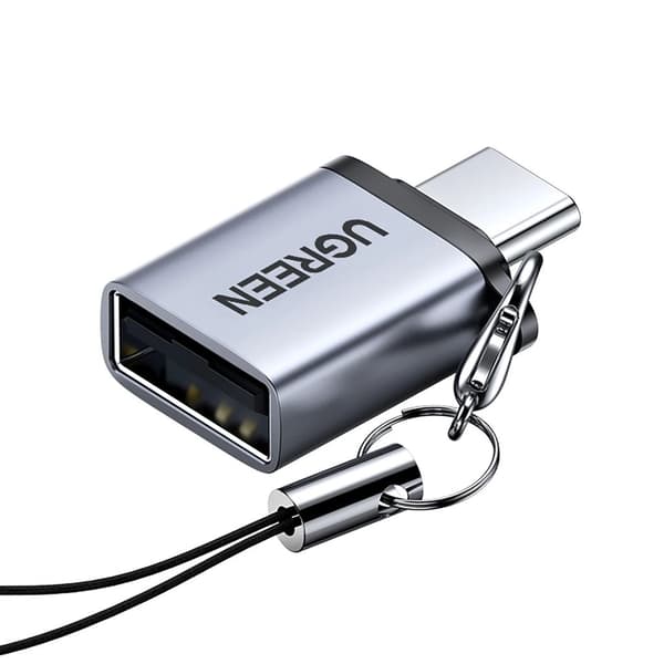 UGREEN USB-C to USB-A 3.0 Adapter with Lanyard - Gray