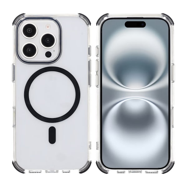 iPhone 16 Pro Max Rvelon Mobile Case Magnet with Edge Protection - Black