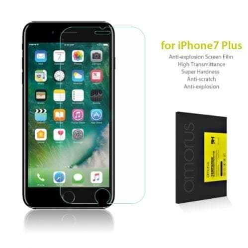 AMORUS for iPhone 7/8/SE 2 härdat skärmskydd 2.5D Arc Edge Svart
