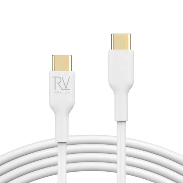 Rvelon Laddkabel USB C till USB C Silikon 240W - 1M Vit