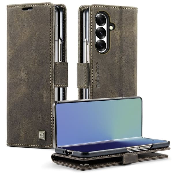 AUTSPACE Samsung Galaxy Z Fold8 Ultra Wallet Cover RFID Blocking - Coffee